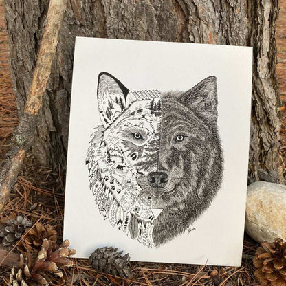 Soul print - Exquisite Wolf Art Depiction Print 8x10