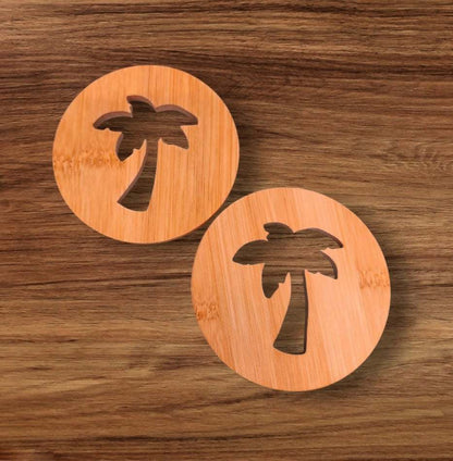 Bamboo coasters - Hand Cut, Perfect Home Addition, Set of 2